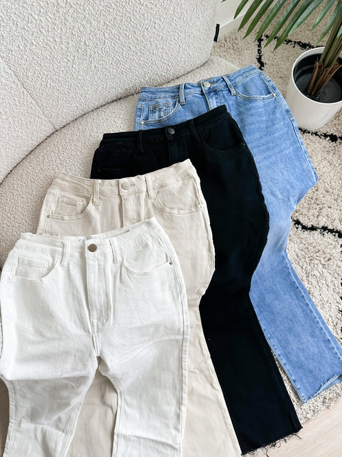Tall - Stretch - Floor straight jeans black