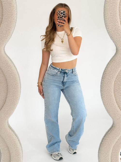 Stretch - Ayla wide jeans light denim