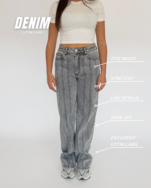 Stretch - Mae wide jeans grey