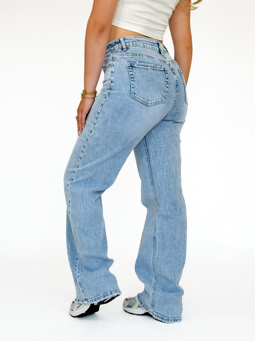 Stretch - Ayla wide jeans light denim