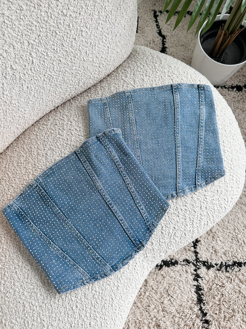 Stretch - Sarah corset top denim