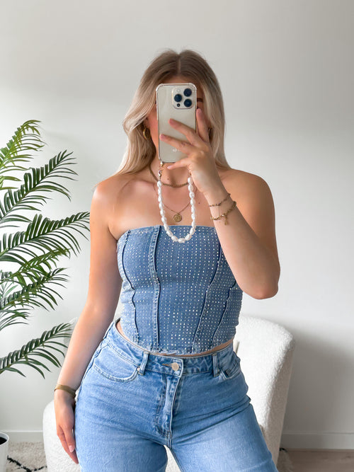 Stretch - Sarah corset top denim