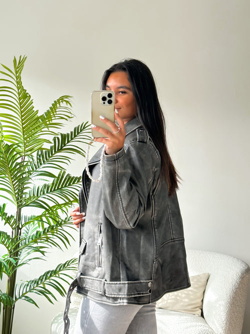 Biker jacket brown