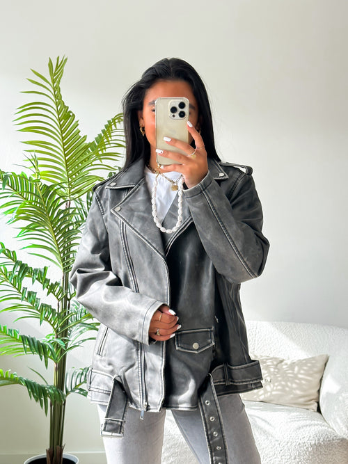 Biker jacket brown