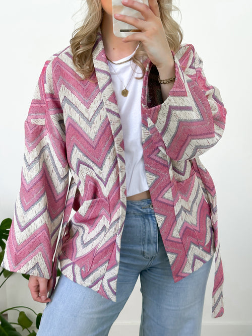 Tess boho jacket pink