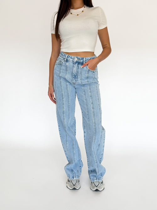 Stretch - Mae wide jeans extra light denim