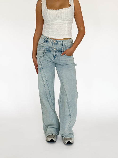 Stretch - Evi wide jeans light denim