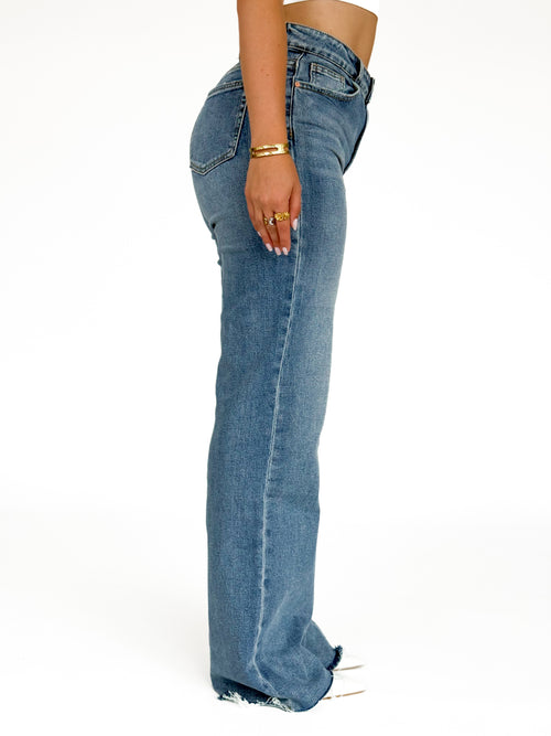 Tall - Stretch - Ayla wide jeans washed denim