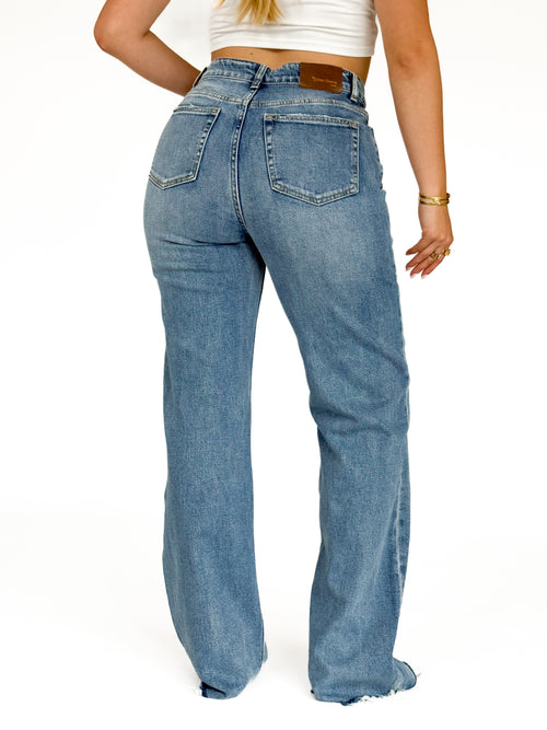 Tall - Stretch - Ayla wide jeans washed denim