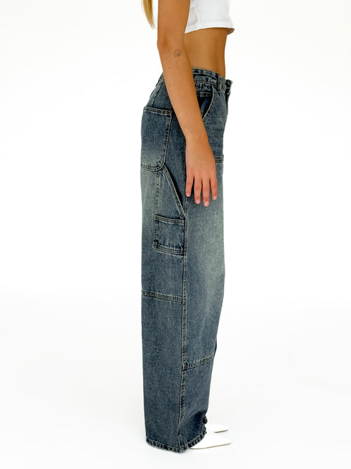 Jade balloon jeans washed denim