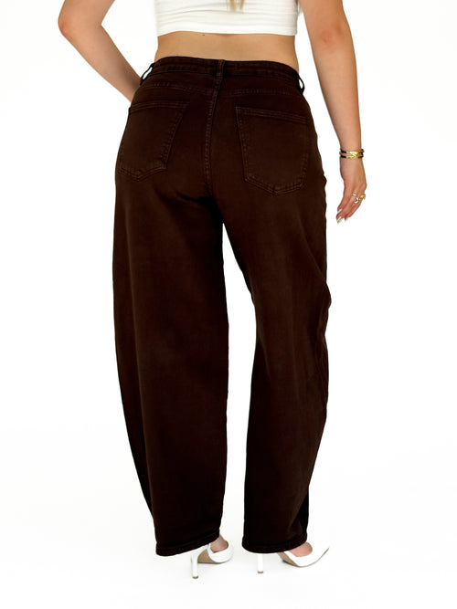 Stretch - Nova balloon jeans brown