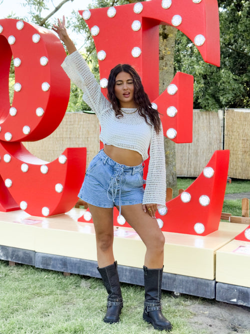 Stretch - Gwen short light denim