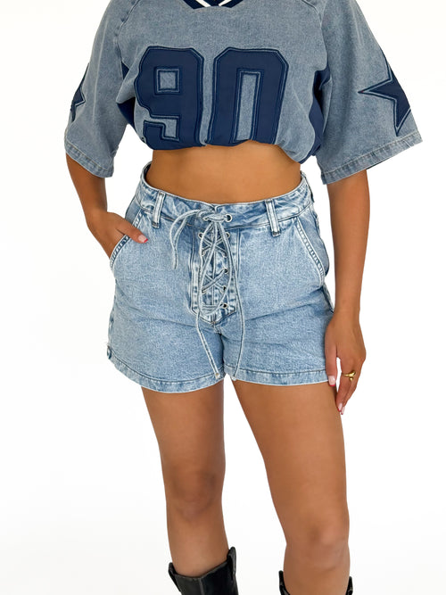 Stretch - Gwen short light denim