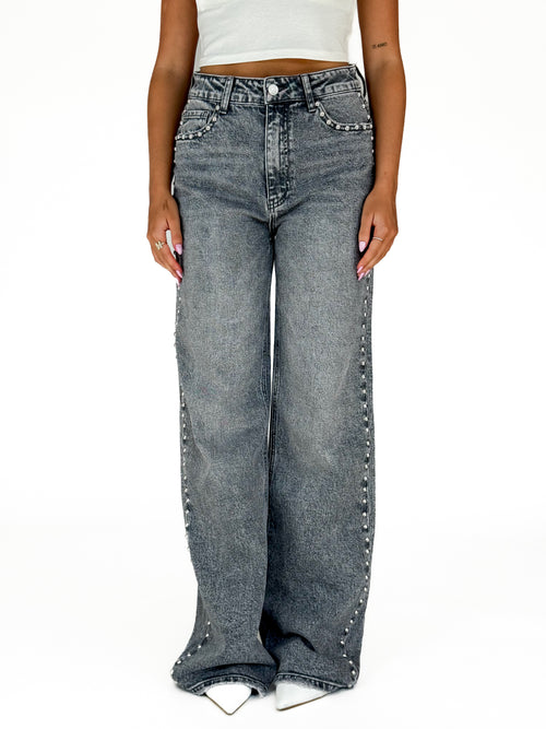 Stretch - Chiara wide jeans grey