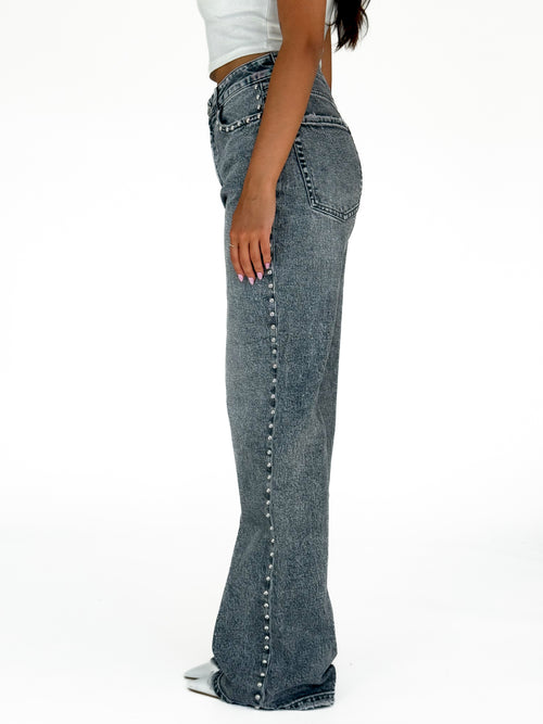 Stretch - Chiara wide jeans grey