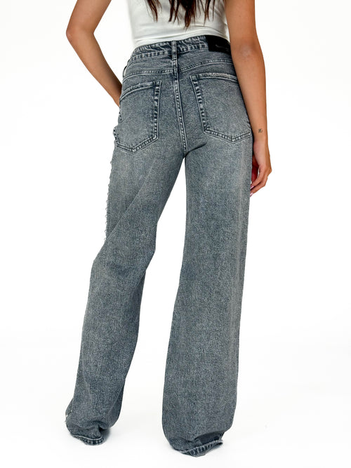 Stretch - Chiara wide jeans grey