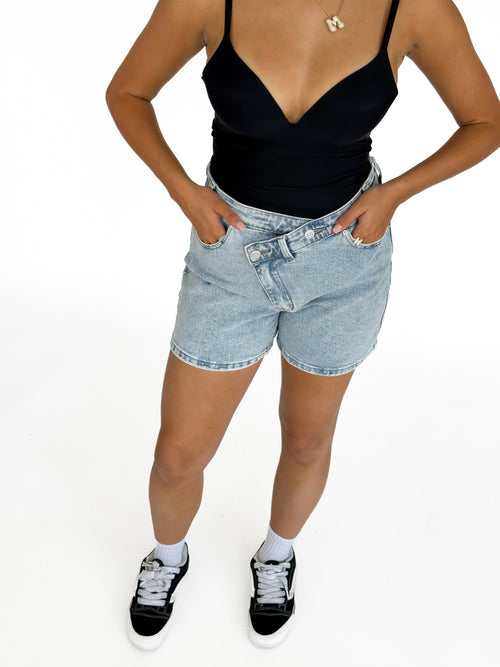 Stretch - Cato short washed denim