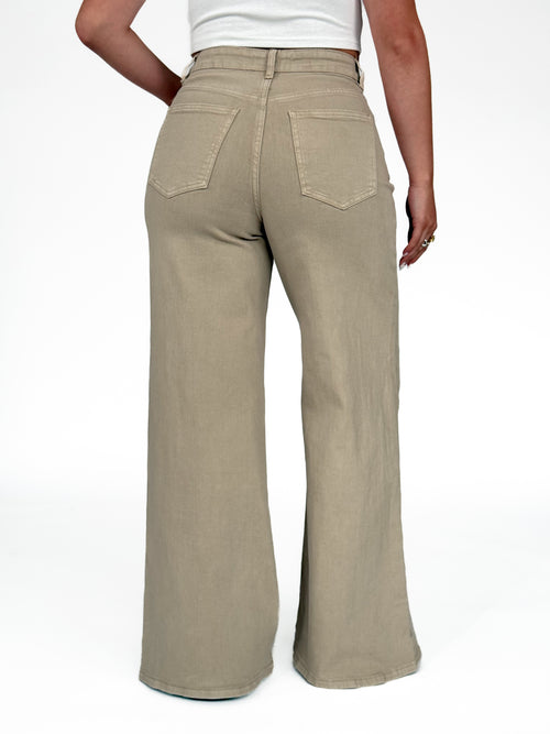 Stretch - Robin extra wide jeans taupe