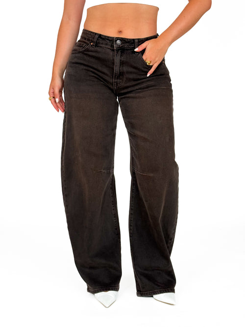 Stretch - Mimi balloon jeans brown