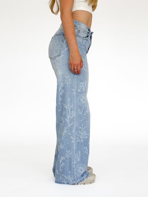 Novi wide jeans washed denim