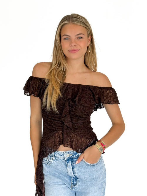 Novi top brown