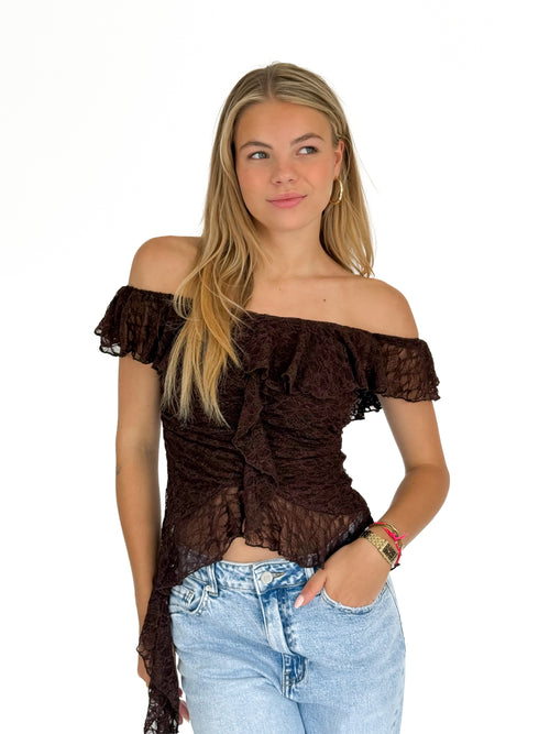 Novi top brown