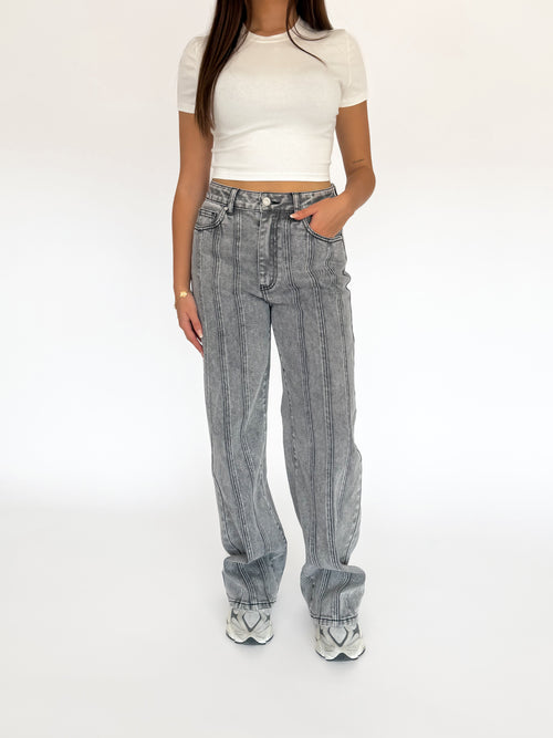 Stretch - Mae wide jeans grey
