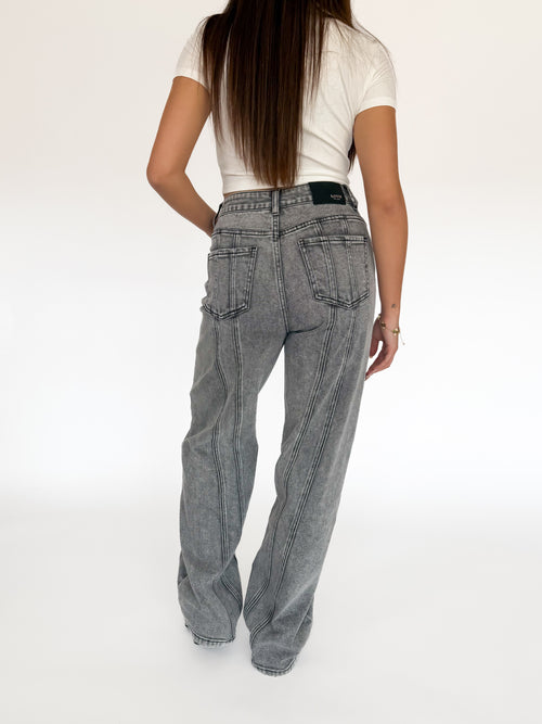Stretch - Mae wide jeans grey