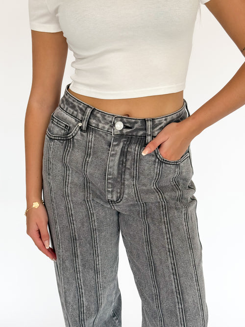 Stretch - Mae wide jeans grey