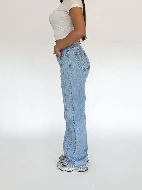 Stretch - Mae wide jeans extra light denim