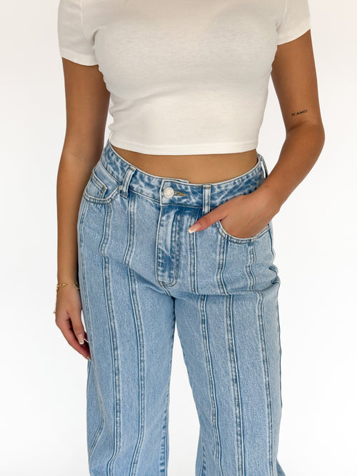 Stretch - Mae wide jeans extra light denim
