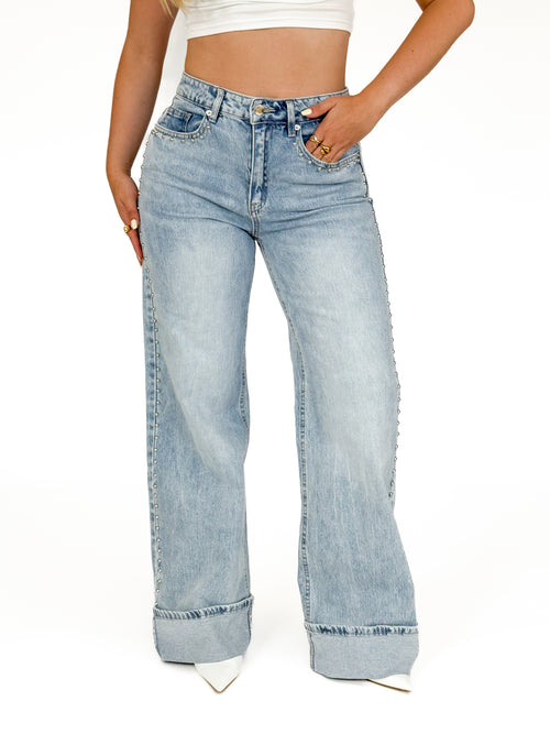 Stretch - Celine wide jeans light denim