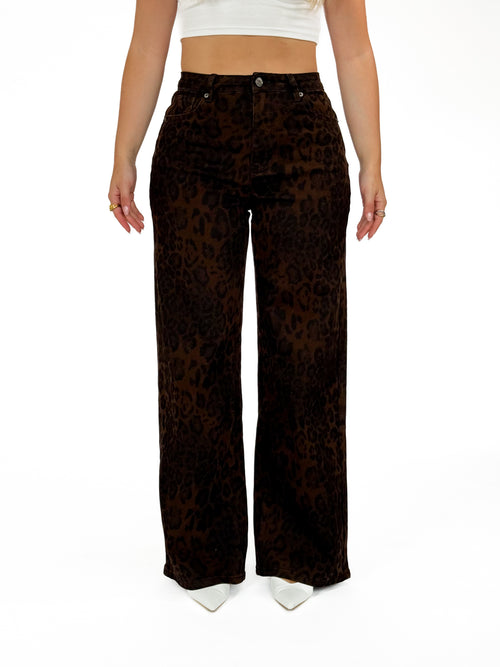 Stretch - Laura wide jeans leopard