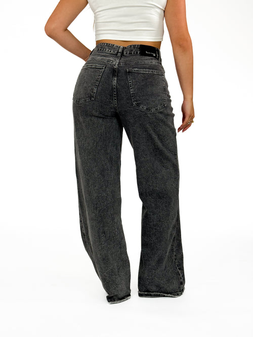 Stretch - Kaylee wide jeans dark grey