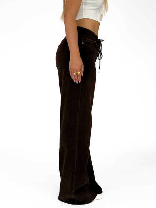 Stretch - Tara extra wide jeans brown