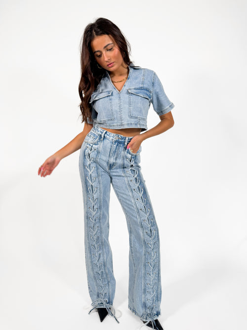Stretch - Gigi wide jeans extra light denim