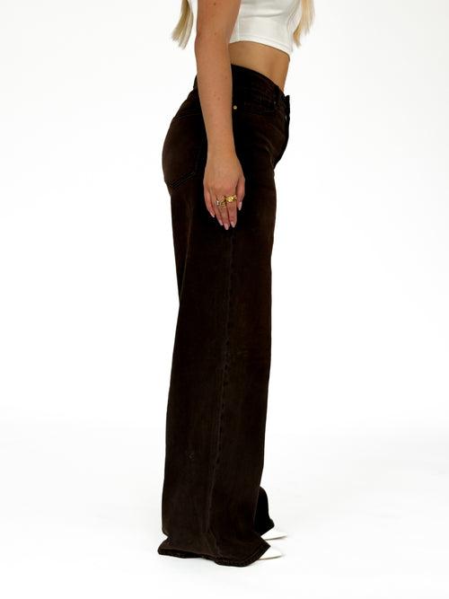 Stretch - Nika extra wide jeans brown