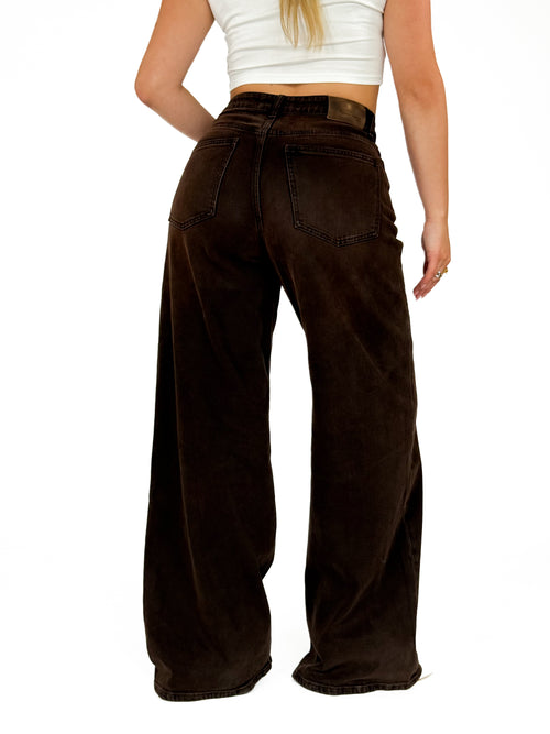 Stretch - Nika extra wide jeans brown