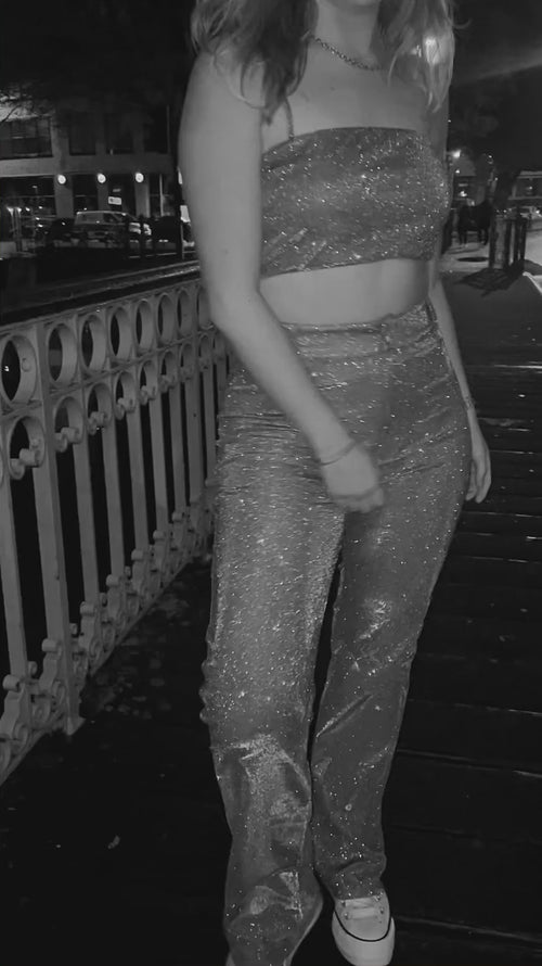 Shine pants silver