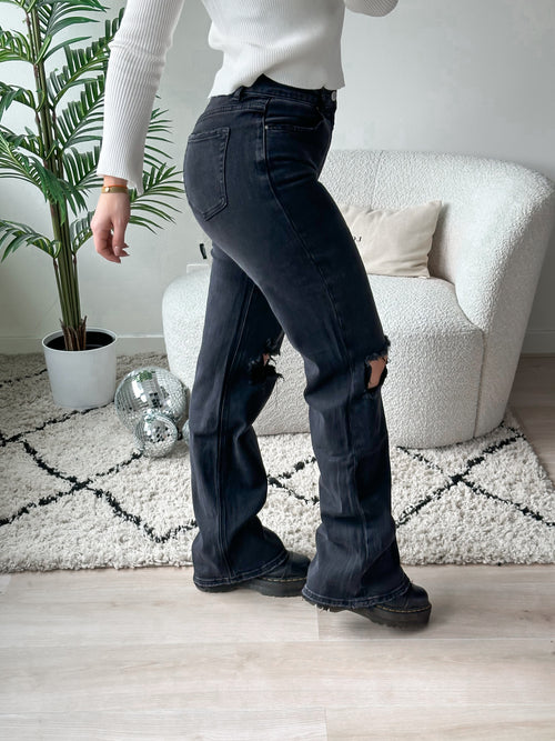 Stretch - Michelle wide jeans black