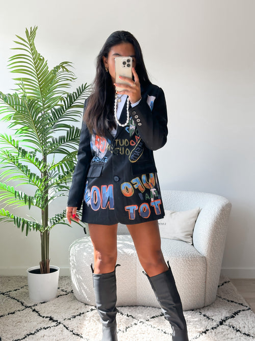 Lisa graffiti blazer black