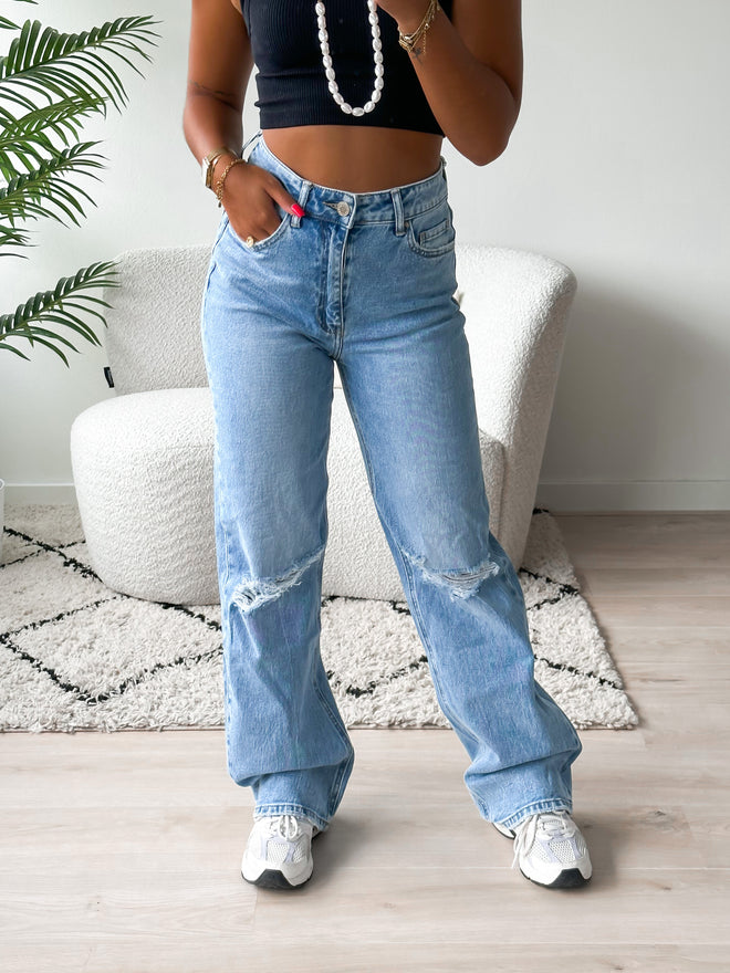 Stretch - Zara wide jeans mid denim