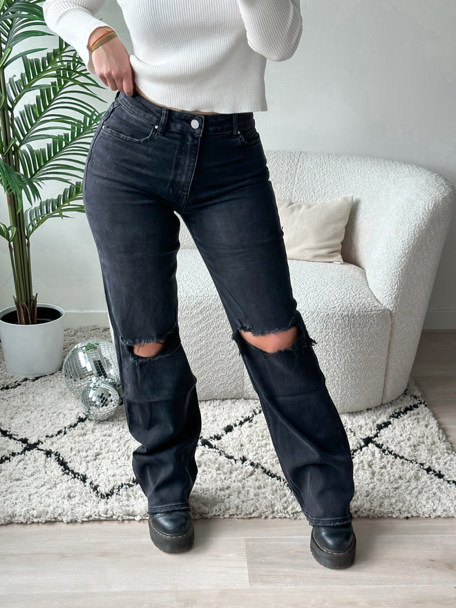 Stretch - Michelle wide jeans black