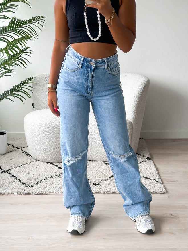 Stretch - Zara wide jeans mid denim