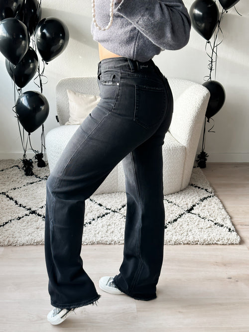 PRE-ORDER Stretch - Ayla wide jeans black