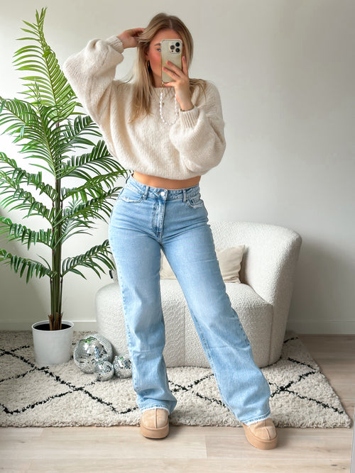 Stretch - Ayla wide jeans light denim