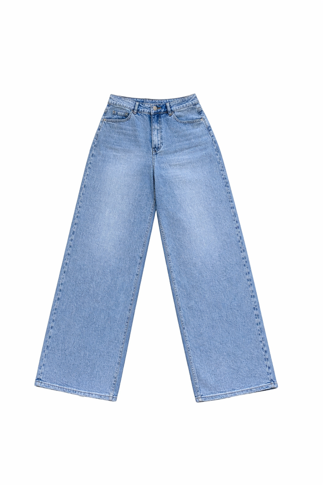 PRE-ORDER Stretch - Nika extra wide jeans mid denim