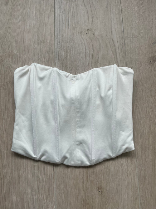 Tweede kans - Sweetheart corset top white - XS