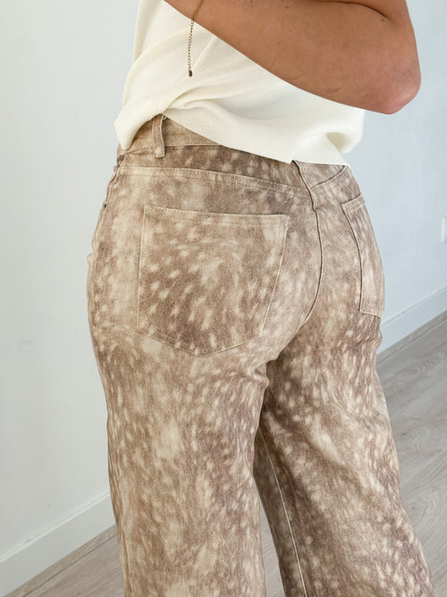 Stretch - Penny wide jeans leopard