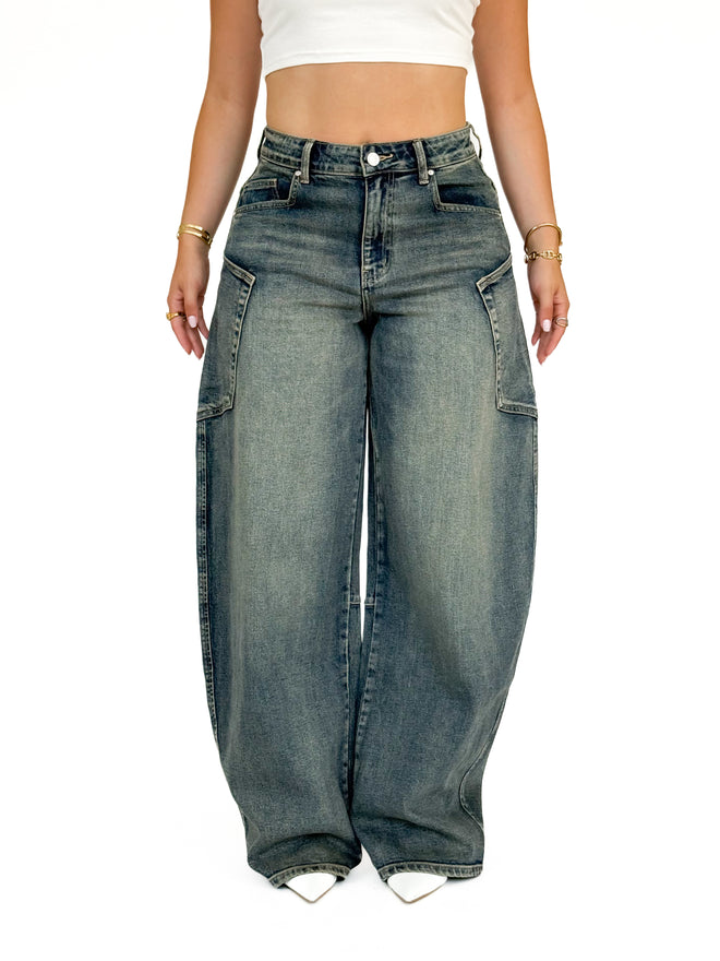 Stretch - Nikki balloon jeans vintage denim